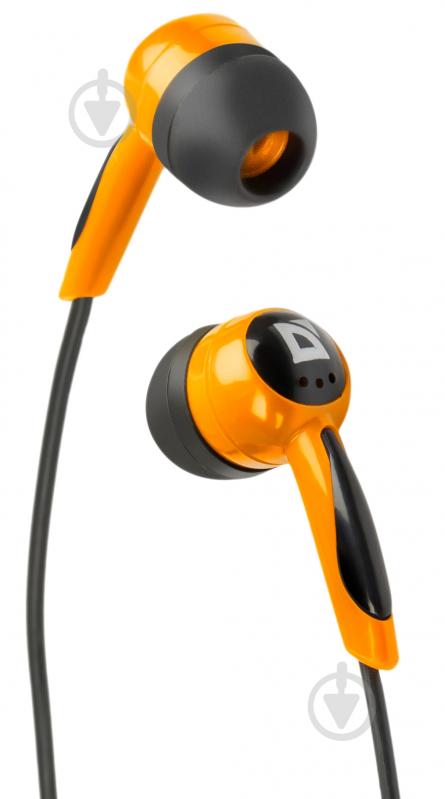 Наушники Defender Basic 604 orange/black вставки - фото 2