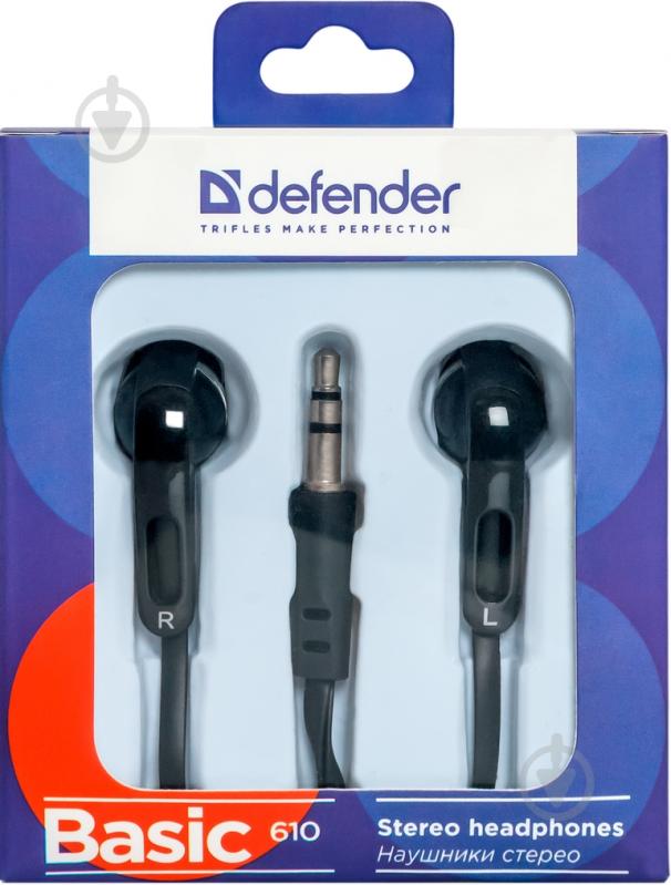 Наушники Defender Basic 610 black/silver внутриканальные - фото 3 Наушники Defender Basic 610 black/silver внутриканальные - фото 3