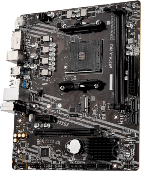 Материнська плата MSI A520M-A_PRO (Socket AM4, AMD A520, mirco ATX) - фото 2 Материнська плата MSI A520M-A_PRO (Socket AM4, AMD A520, mirco ATX) - фото 2