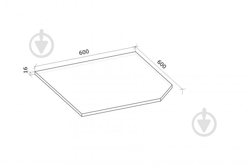 Вставка кутова Оптимум 60x60x13 см ЛДСП - фото 2