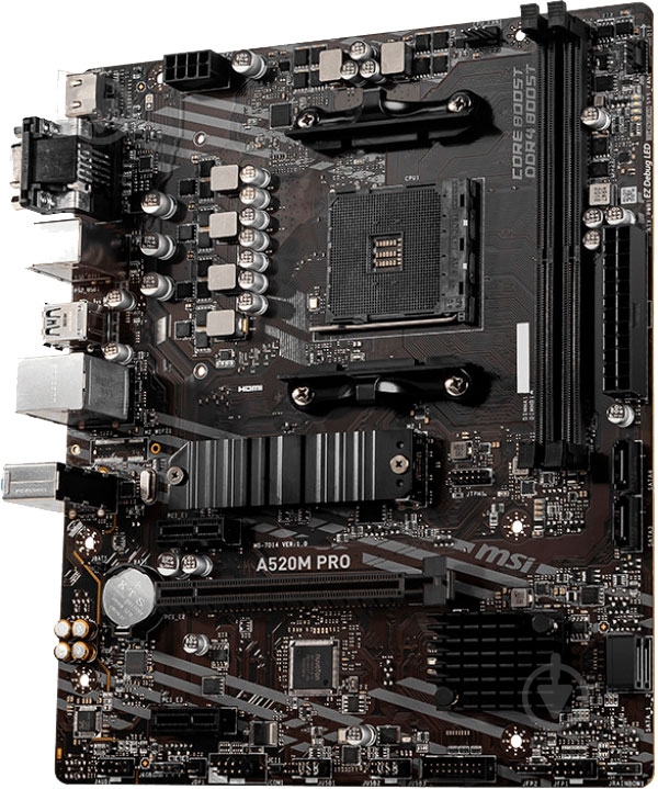 Материнская плата MSI A520M_PRO (Socket AM4, AMD A520, mirco ATX) - фото 2