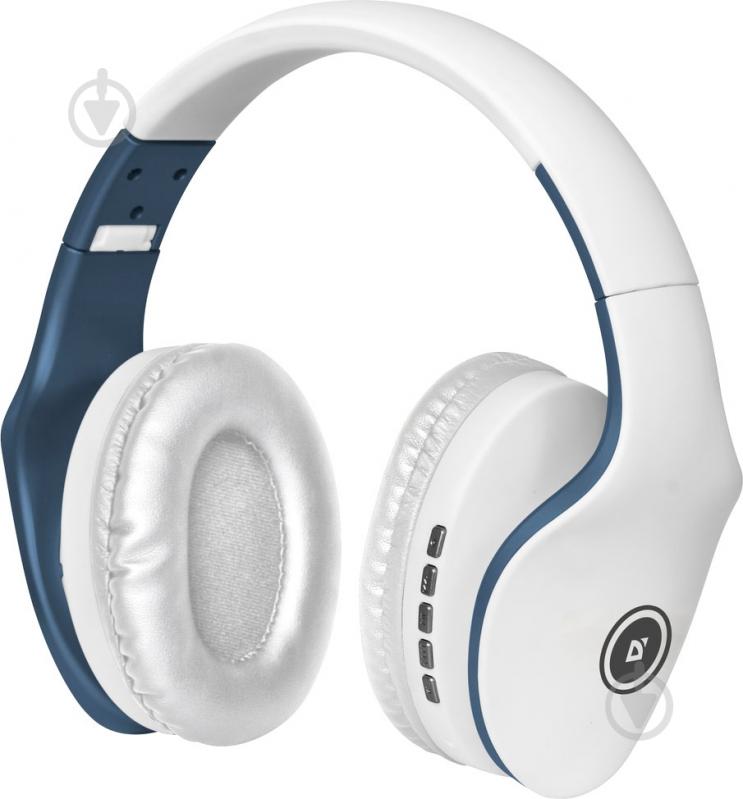 Bluetooth-гарнітура Defender FreeMotion B525 white/blue 63526 - фото 2 Bluetooth-гарнітура Defender FreeMotion B525 white/blue 63526 - фото 2
