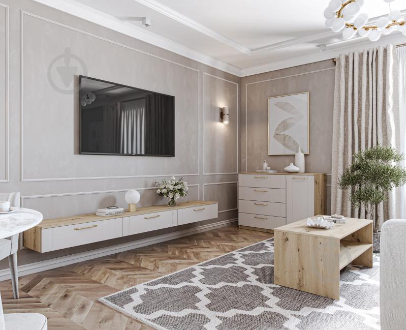 Тумба під ТВ Грейд готовий комплект V1 2402x216x370 мм дуб артізан/кашемір - фото 2 Тумба під ТВ Грейд готовий комплект V1 2402x216x370 мм дуб артізан/кашемір - фото 2