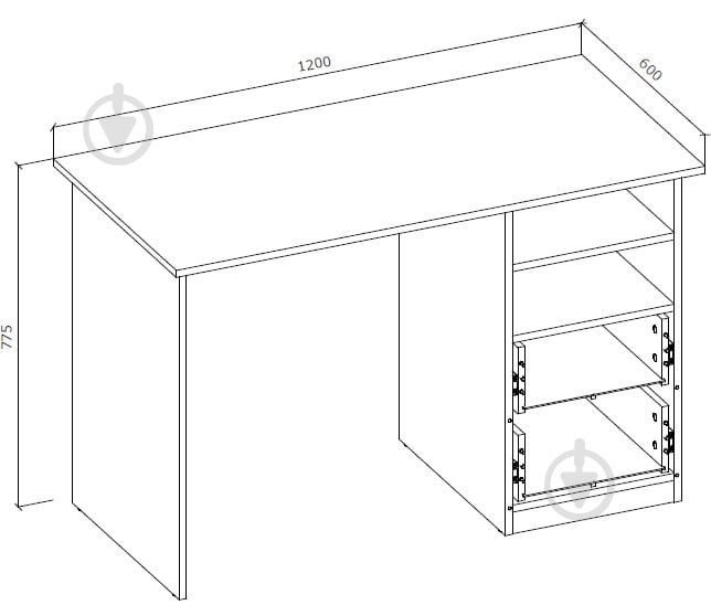 Стіл письмовий Грейд готовий комплект V1 775х1200х600 мм дуб артізан/дуб артізан - фото 3 Стіл письмовий Грейд готовий комплект V1 775х1200х600 мм дуб артізан/дуб артізан - фото 3
