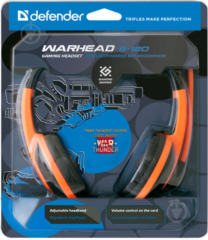 Гарнитура Defender Warhead G-120 black/orange 64099 - фото 7