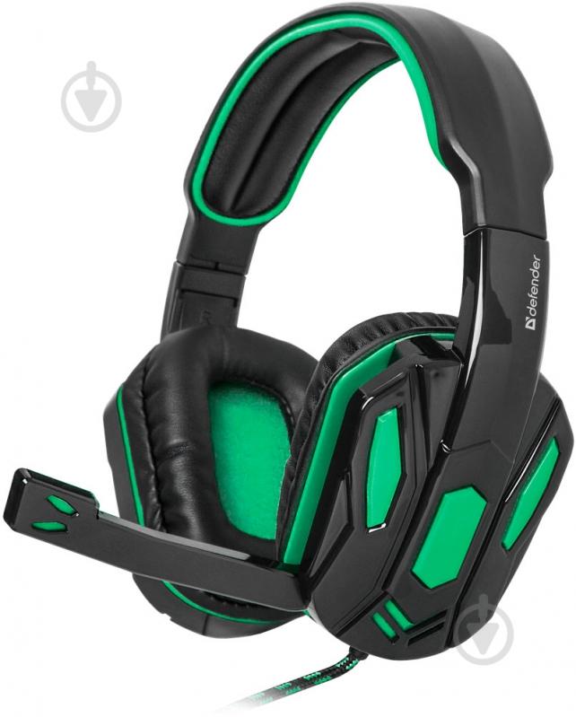 Гарнитура Defender Warhead G-275 black/green 64122 - фото 2