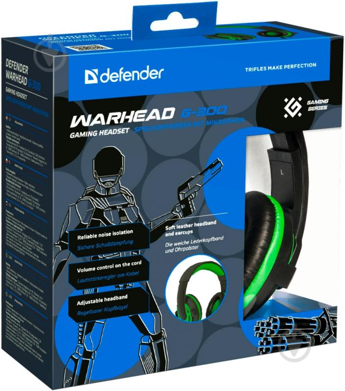 Гарнитура Defender Warhead G-300 black/green 64128 - фото 5 Гарнитура Defender Warhead G-300 black/green 64128 - фото 5