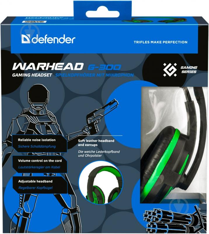 Гарнитура Defender Warhead G-300 black/green 64128 - фото 6 Гарнитура Defender Warhead G-300 black/green 64128 - фото 6