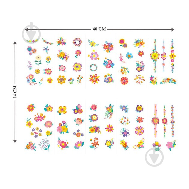 Набор для творчества Avenir тату и наклейки на ногти Цветы 260 наклейок NA218207 - фото 2