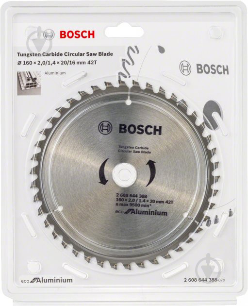 Пиляльний диск Bosch Eco Alu Multi 160x20x1,5 Z42 2608644388 - фото 2