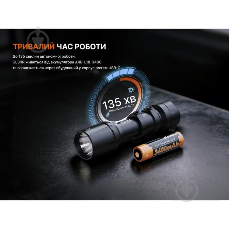 Фонарь профессиональный Fenix Light 800 Lm 02 черный GL30R - фото 15