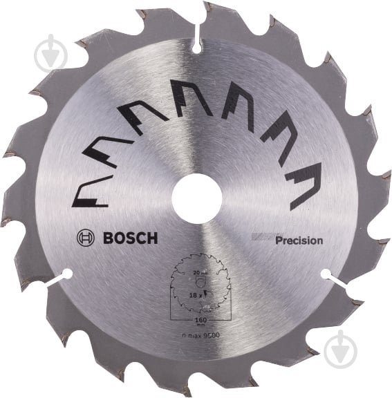 Пиляльний диск Bosch Precision Wood ECO 160x20 Z18 2609256855 - фото 1