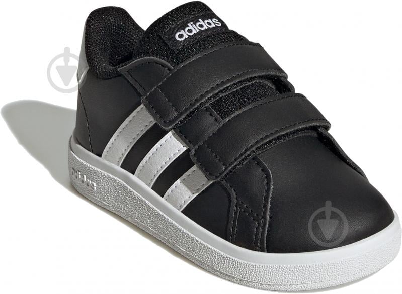 Кроссовки детские демисезонные Adidas GRAND COURT 2.0 CF I GW6523 р.26 черные с белым - фото 3