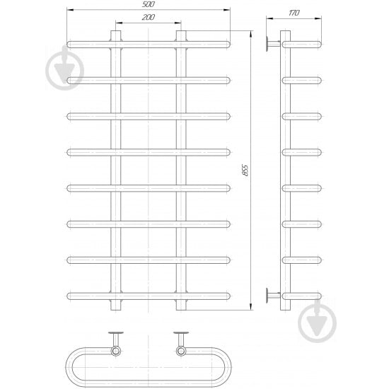 Полотенцесушитель Elna Орбита-8 855х500х170 - фото 2