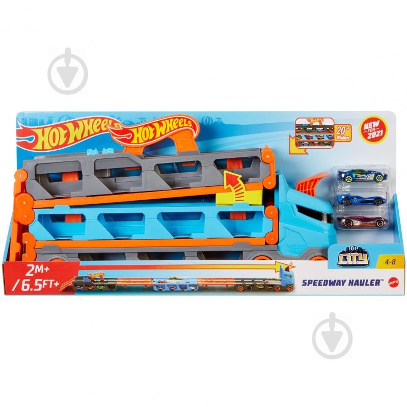 Грузовик-транспортер Hot Wheels Супергонки GVG37 - фото 7