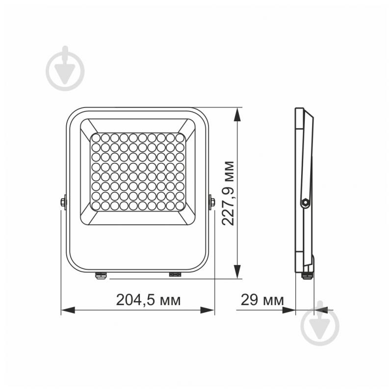 Прожектор світлодіодний Videx LED Premium F2 50 Вт IP65 сірий 25958 - фото 3