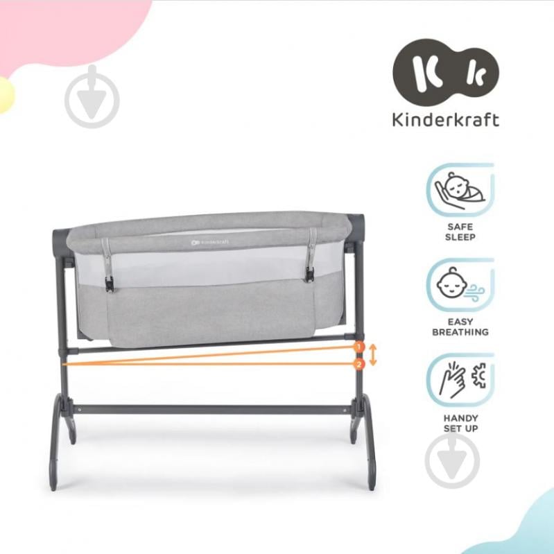 Кроватка детская Kinderkraft Bea Grey KLBEA000GRY0000 - фото 8