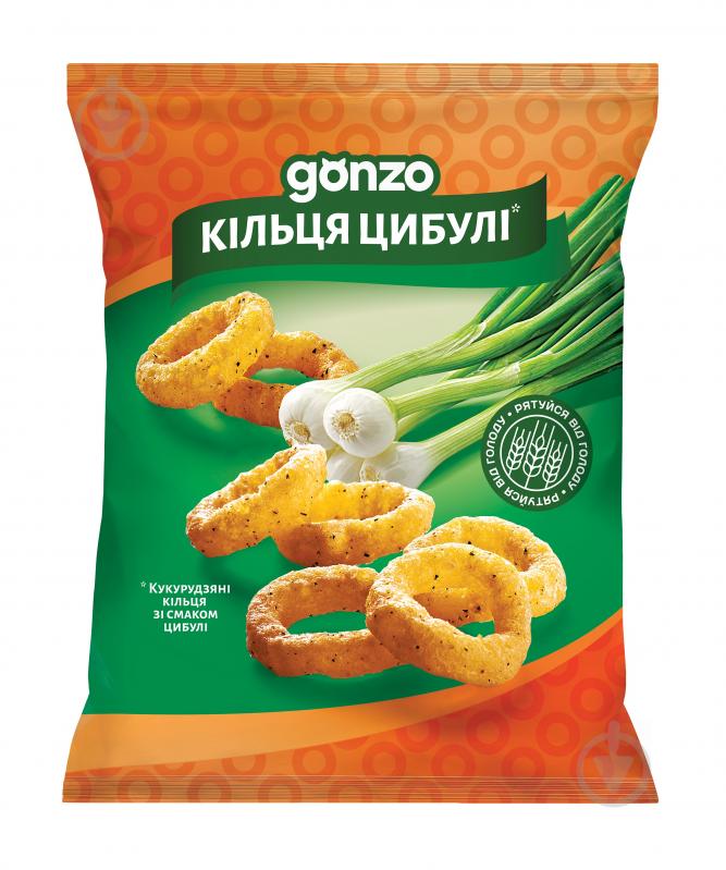 Кольца кукурузные GONZO со вкусом лука 40 г - фото 1