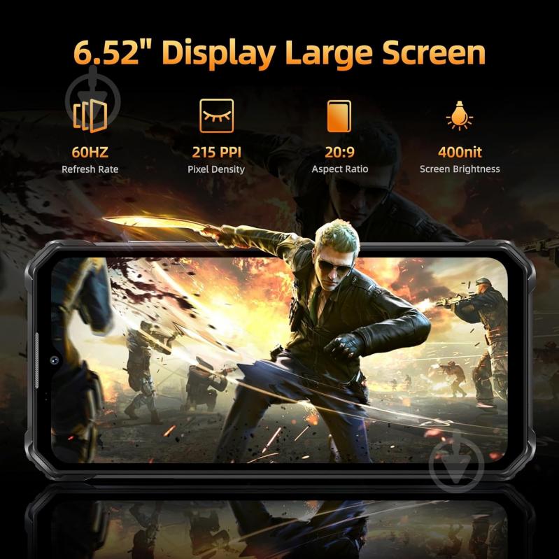 Смартфон Oukitel WP23 Plus 4/128GB black/orange (WP23_Plus_4_128_OR) - фото 10