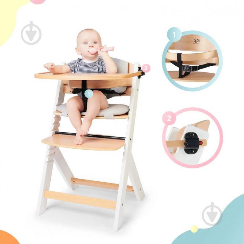 Стільчик для годування Kinderkraft Enock White Wood з подушкою (KHENOC0PWHT0000) - фото 11