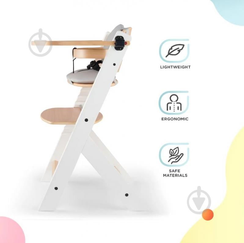 Стільчик для годування Kinderkraft Enock White Wood з подушкою (KHENOC0PWHT0000) - фото 12