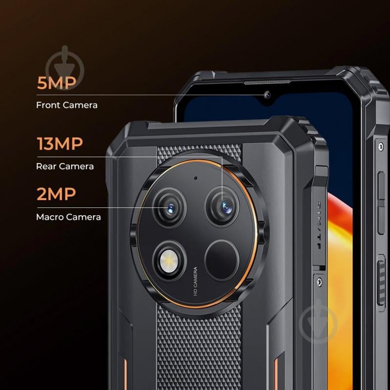 Смартфон Oukitel WP28E 4/64GB black/orange (WP28E_OR) - фото 9