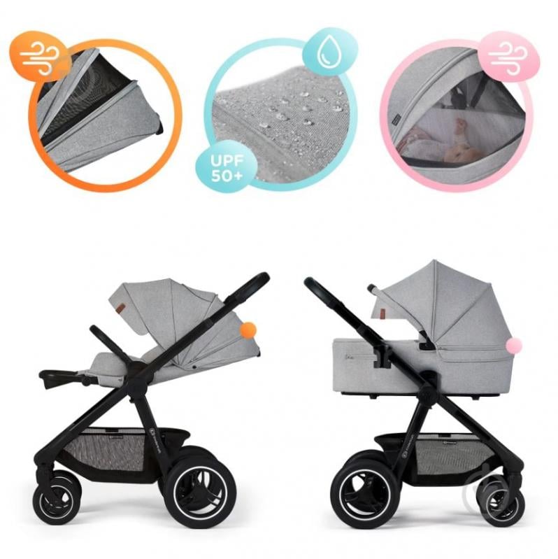 Коляска универсальная 2 в 1 Kinderkraft Everyday Light Gray KSEVER00LGR2000 - фото 28