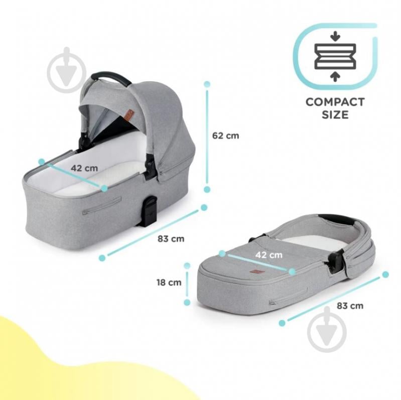 Коляска универсальная 2 в 1 Kinderkraft Everyday Light Gray KSEVER00LGR2000 - фото 32