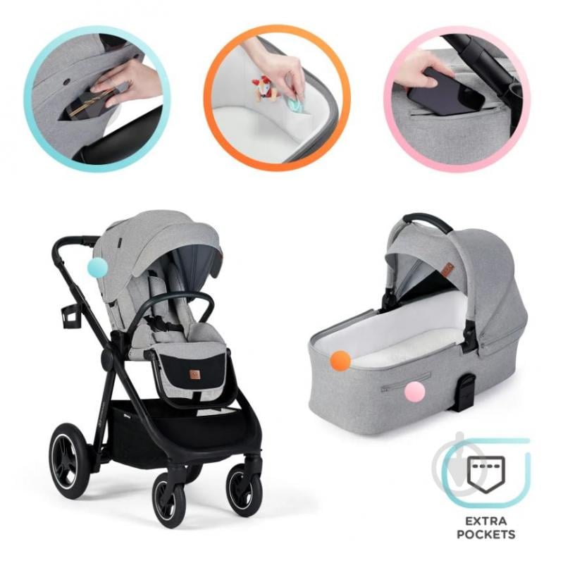 Коляска универсальная 2 в 1 Kinderkraft Everyday Light Gray KSEVER00LGR2000 - фото 33