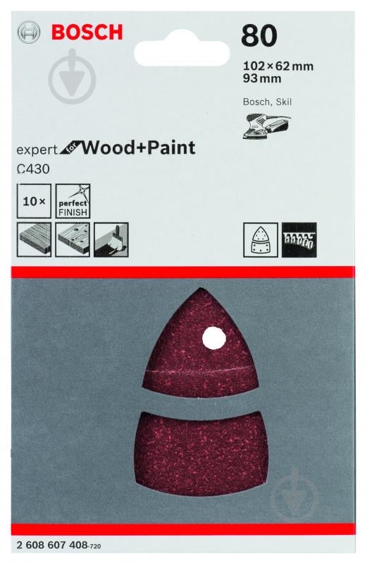 Набір шліфаркушів Bosch C430 Expert for Wood and Paint 10 шт 2608607408 - фото 2