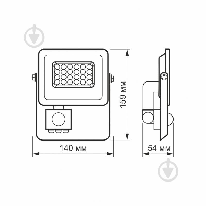 Прожектор Videx LED F2e з датчиком руху та освітленості 10 Вт IP65 білий 26263 - фото 4