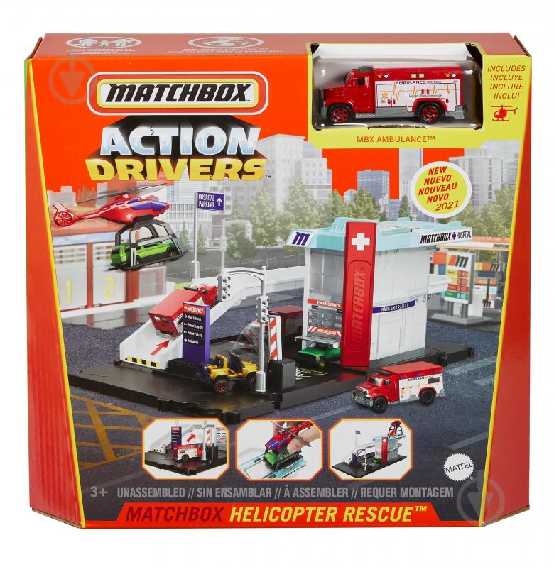 Игровой набор транспорта Matchbox "Спасательный вертолёт" серии "Неотложная помощь" GVY83 - фото 2