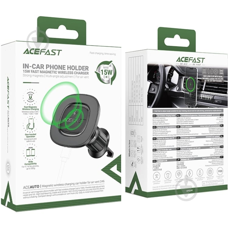 Автодержатель Acefast D46 Magnetic черный - фото 4