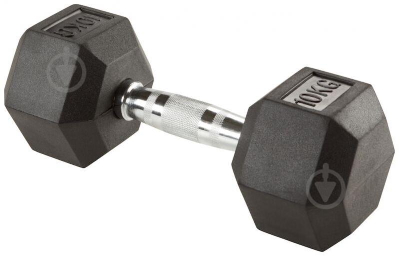 Гантель Energetics Hex Dumbbells 282765-050 Hex Dumbbells 10 кг чорний - фото 1