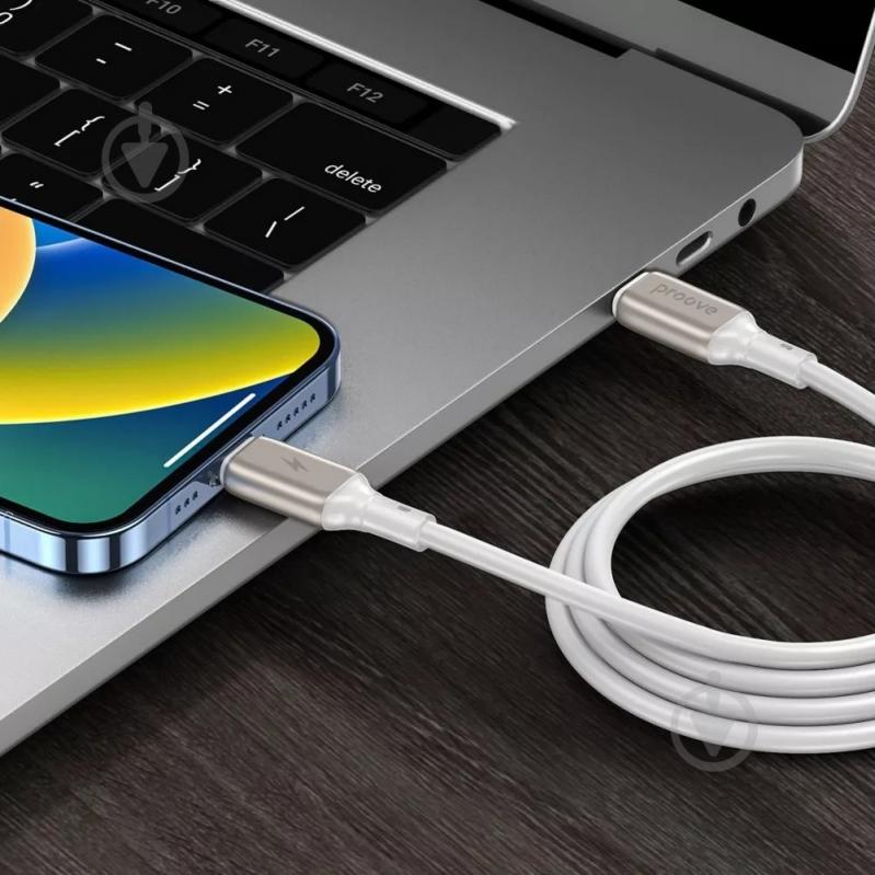 Кабель Proove Flex Metal Type-C - Lightning 27W 1 м белый (CCFM27002102) - фото 5 Кабель Proove Flex Metal Type-C - Lightning 27W 1 м белый (CCFM27002102) - фото 5