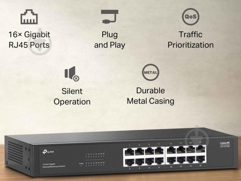 Коммутатор TP-Link LS1016G - фото 6
