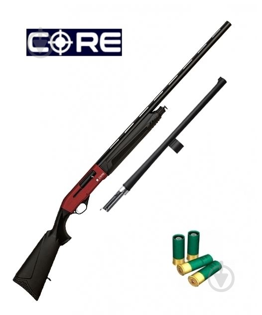 Ружье Core полуавтоматическое LZR-G01 Synthetic, к.12, красная коробка, с доп. стволом 51см - фото 