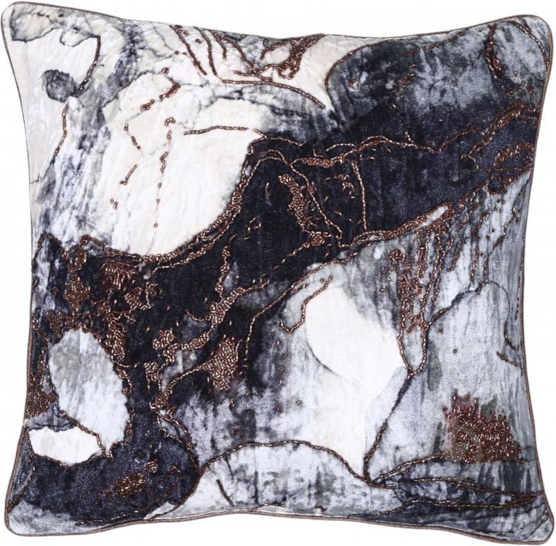 Наволочка декоративна Velvet з ручною вишивкою 45x45 см різнокольоровий PANACHE - фото 1 Наволочка декоративна Velvet з ручною вишивкою 45x45 см різнокольоровий PANACHE - фото 1