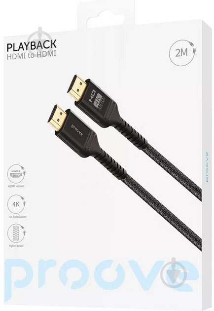 Кабель Proove PlayBack HDMI - HDMI 2 м черный (DCP220003601) - фото 2 Кабель Proove PlayBack HDMI - HDMI 2 м черный (DCP220003601) - фото 2