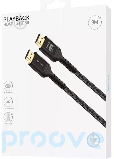 Кабель Proove PlayBack HDMI - HDMI 3 м черный (DCP320003601) - фото 2 Кабель Proove PlayBack HDMI - HDMI 3 м черный (DCP320003601) - фото 2