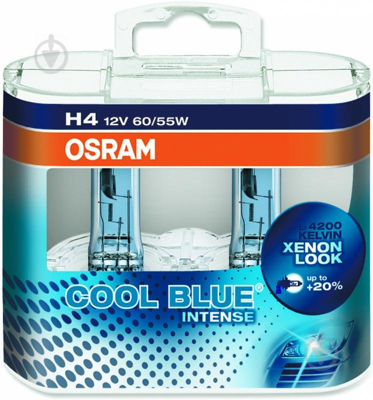 Автолампа галогенная Osram Cool Blue Intense H4 60/55 Вт 2 шт. - фото 2