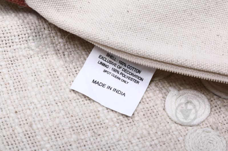 Наволочка декоративна Handloom Cotton з ручною вишивкою 45x45 см різнокольоровий PANACHE - фото 3 Наволочка декоративна Handloom Cotton з ручною вишивкою 45x45 см різнокольоровий PANACHE - фото 3