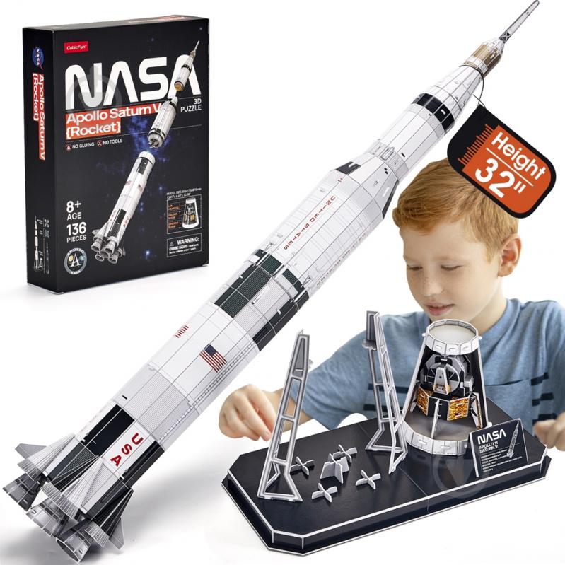 3D-пазл CubicFun Трехмерная головоломка-конструктор NASA РАКЕТА Аполон САТУРН-5 DS1059h - фото 4 3D-пазл CubicFun Трехмерная головоломка-конструктор NASA РАКЕТА Аполон САТУРН-5 DS1059h - фото 4