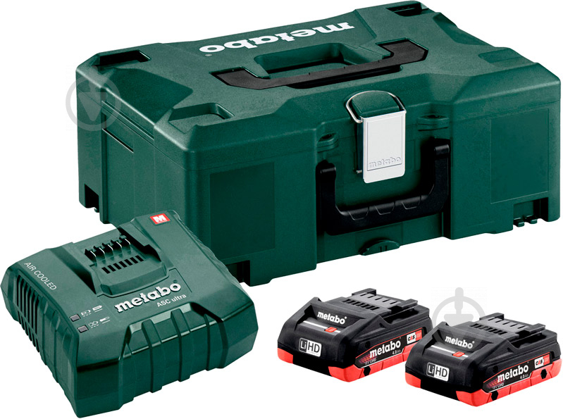 Зарядное устройство + аккумулятор Metabo 2 x LiHD 18В 4,0 А/ч + ASC Ultra + Metaloc 685130000 - фото 1