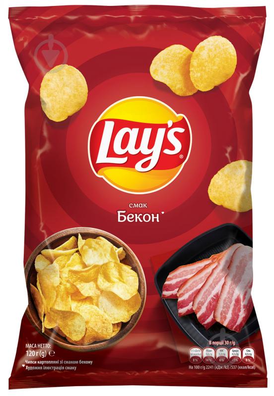 Чипсы Lays Бекон 120 г - фото 1