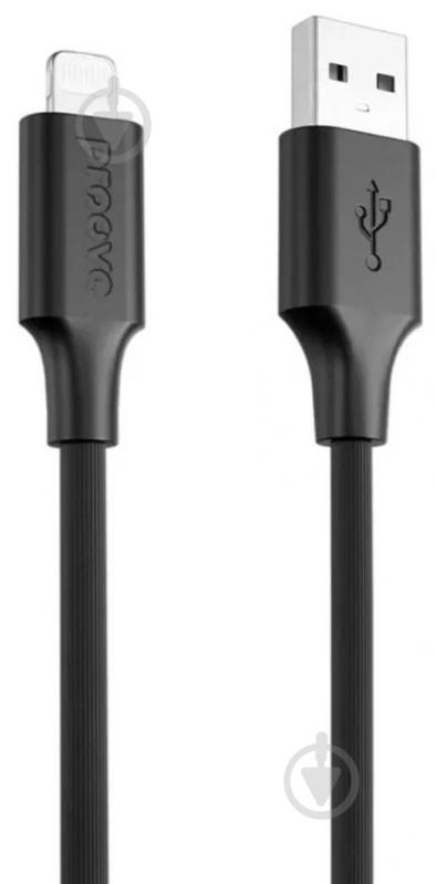 Кабель Proove Striped Silicone Lightning 1 м черный (CCSS00001101) - фото 1