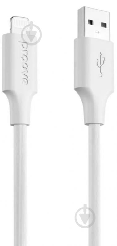 Кабель Proove Striped Silicone Lightning 1 м белый (CCSS00001102) - фото 1