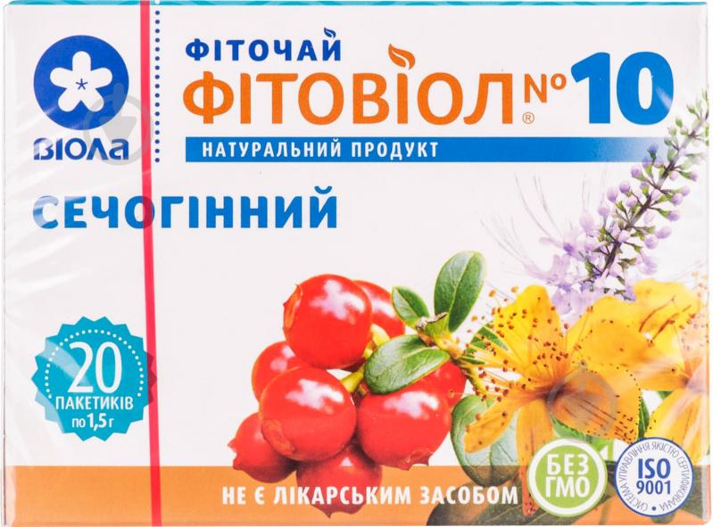 Фитовиол фиточай №10 Мочегонный по 1.5 г №20 в фильтр-пакетах - фото 1 Фитовиол фиточай №10 Мочегонный по 1.5 г №20 в фильтр-пакетах - фото 1