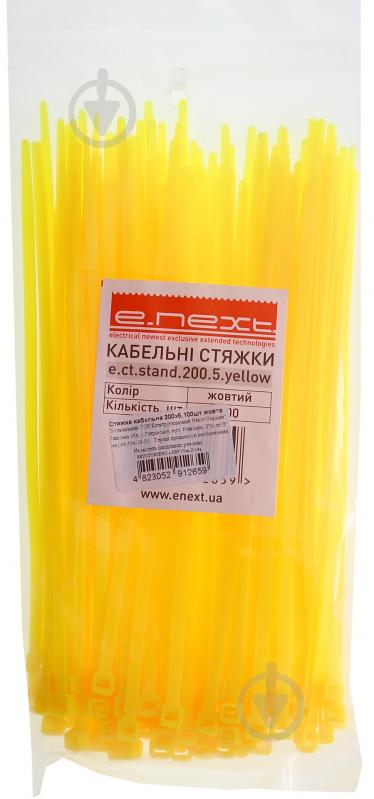 Стяжка кабельна E.NEXT e.ct.stand.200.5.yellow 5х200мм - фото 3