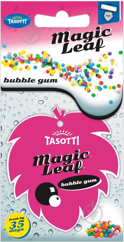 Ароматизатор подвесной Tasotti Magic Leaf Bubble Gum - фото 1 Ароматизатор подвесной Tasotti Magic Leaf Bubble Gum - фото 1